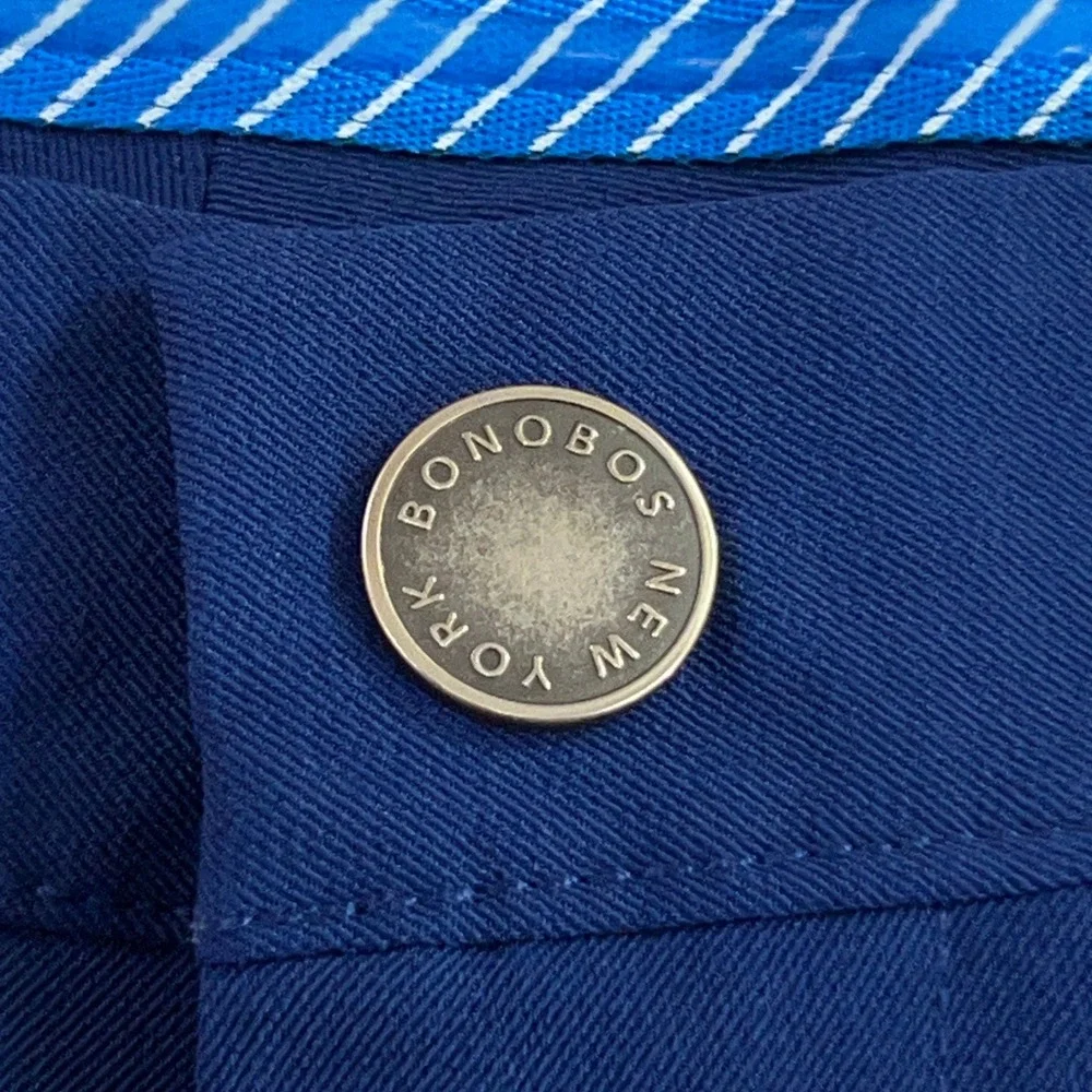 Bonobos Mens 36 Blue Standard 8 Inch Inseam Performance Golf Shorts
